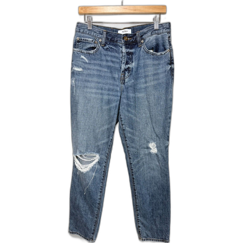 Pistola Jeans 28 Distressed Relaxed Tapered Denim 90s Grunge Boyfriend